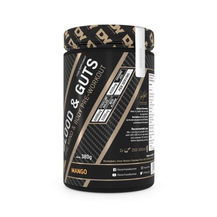 copie a Blood & Guts Pre-Workout 380g Mango - Dorian Yates Nutrition