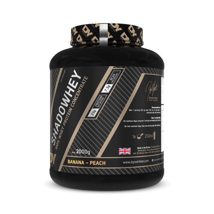Proteină Concentrată 100% din Zer Shadowhey 2KG Banane si Piersici - Dorian Yates Nutrition