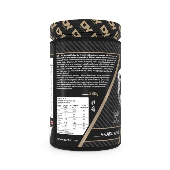 Blood & Guts Pre-Workout 380g Pere si Kiwi - Dorian Yates Nutrition