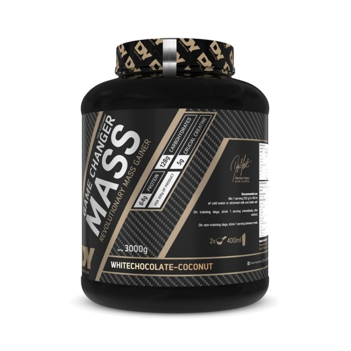 Mass Gainer Game Changer Mass 3Kg Ciocolata alba cu Cocos - Dorian yates Nutrition