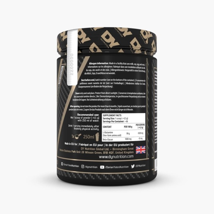 Glutamină pentru Recuperare 300g fara aroma - Dorian Yates Nutrition