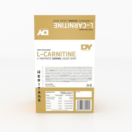 Aminoacid L-Carnitină Heritage Piersica 20X25ml - Dorian Yates Nutrition