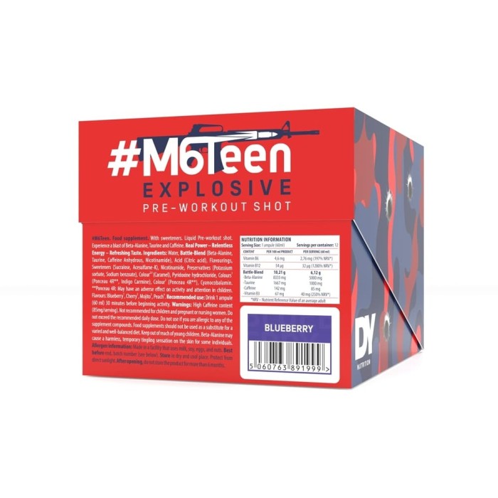 Pre-Workout Shot Lichid M6Teen Afine 12x60ml - Dorian Yates Nutrition