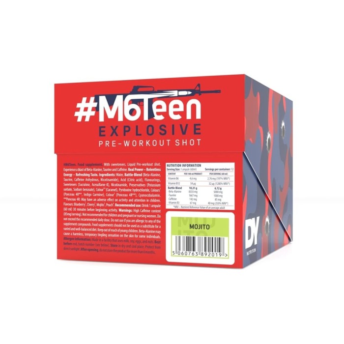Pre-Workout Shot Lichid M6Teen Mojito 12x60ml - Dorian Yates Nutrition