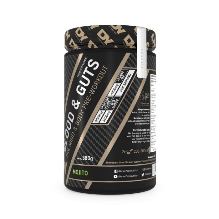 Blood & Guts Pre-Workout 380g Mojito - Dorian Yates Nutrition