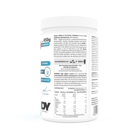 Slender Capsuni - Anti Celulitic, Arzător de Grăsimi 450g - Dorian Yates Nutrition