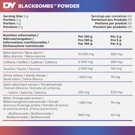 Pudră Blackbombs Visine 60 Portii - Dorian Yates Nutrition
