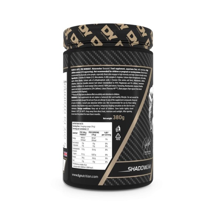 Blood & Guts Pre-Workout 380g Pepene Rosu - Dorian Yates Nutrition